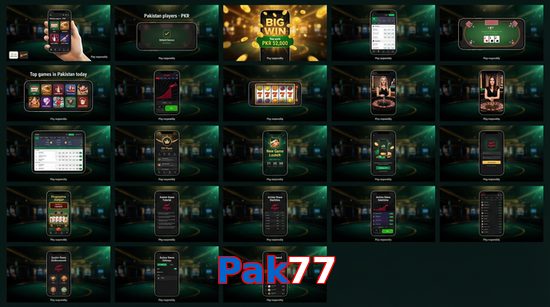 Main screen of Pak77 bet page for PK players